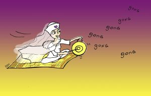Kundalini Yoga Cartoon Banner